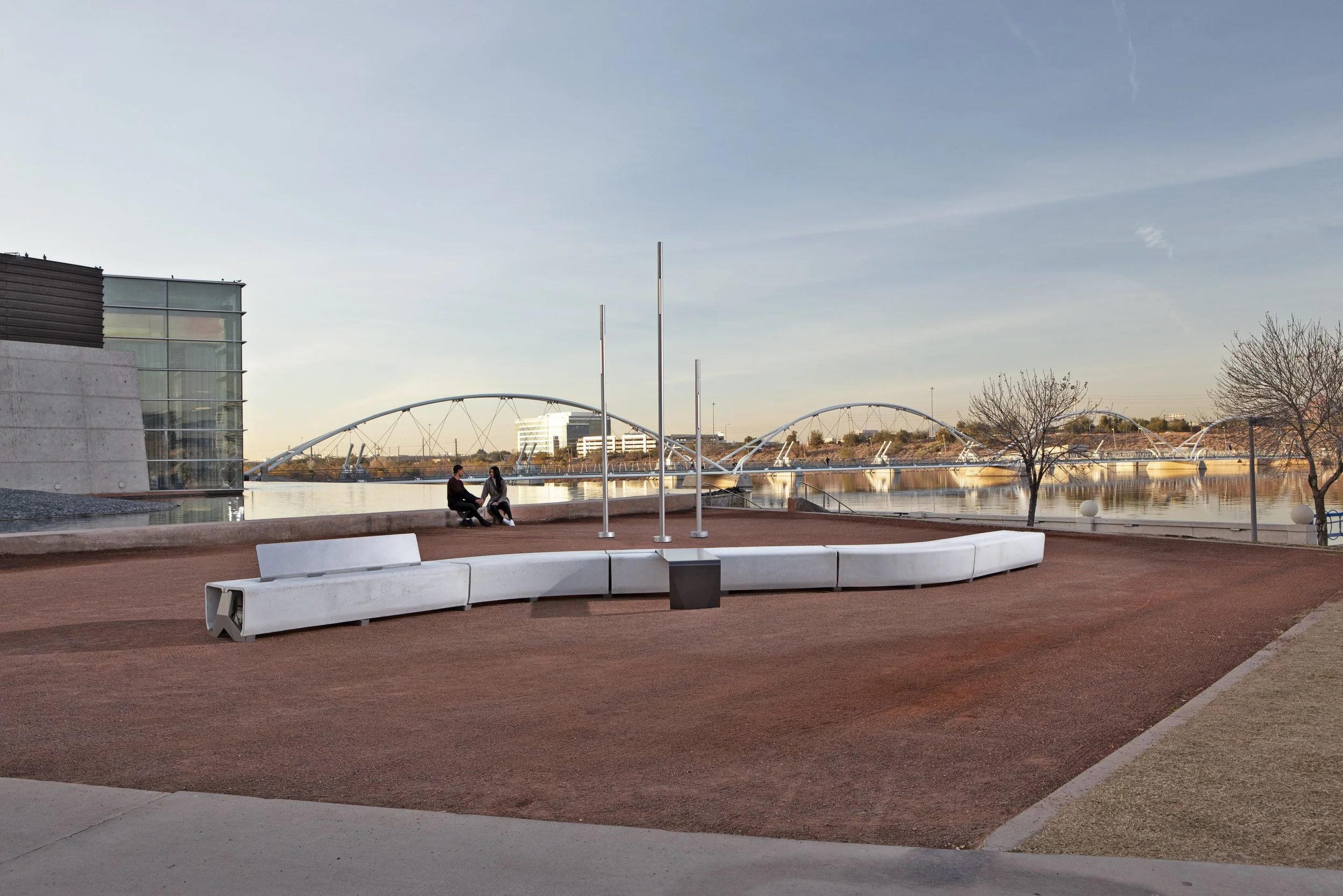 Typology Ribbon Bench & Ring Lights