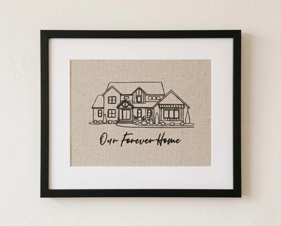 Custom Classic Embroidered Home Portrait 8x10