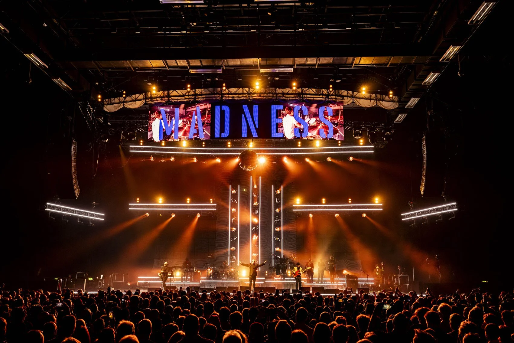 Concert stage with Madness performing