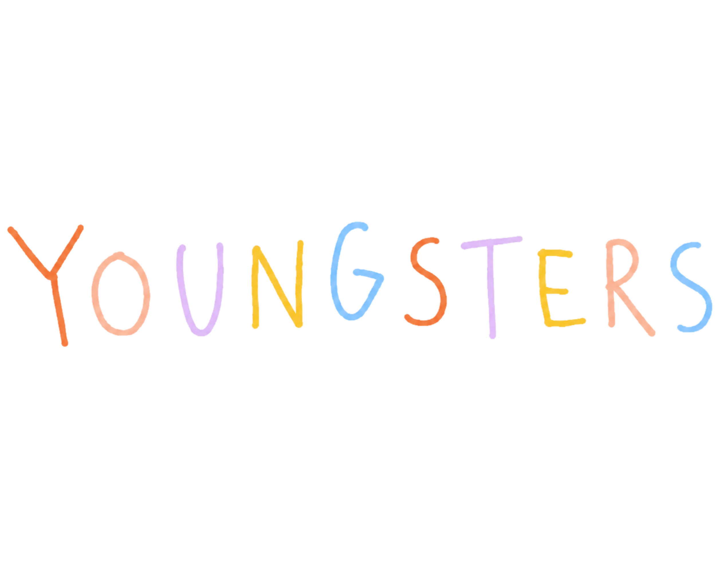 Colorful sign spelling 'YOUNGSTER' in bright orange, pink, blue, yellow, purple, and orange letters, introducing Youngset's program for toddlers 1.5-2 years old.