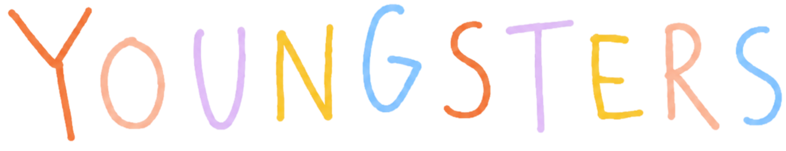 Colorful sign spelling 'YOUNGSTER' in bright orange, pink, blue, yellow, purple, and orange letters, introducing Youngset's program for toddlers 1.5-2 years old.