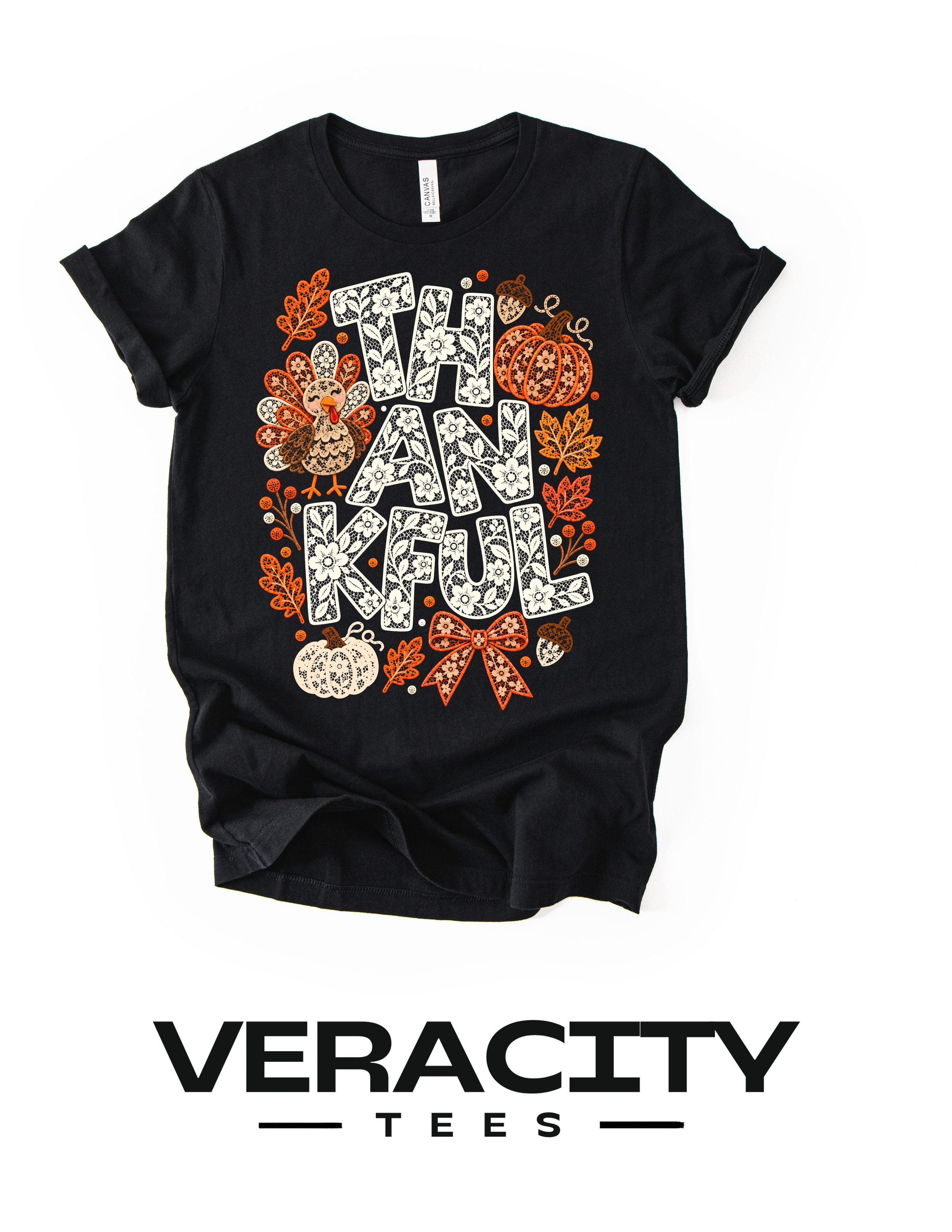 Thankful lace design - T shirt