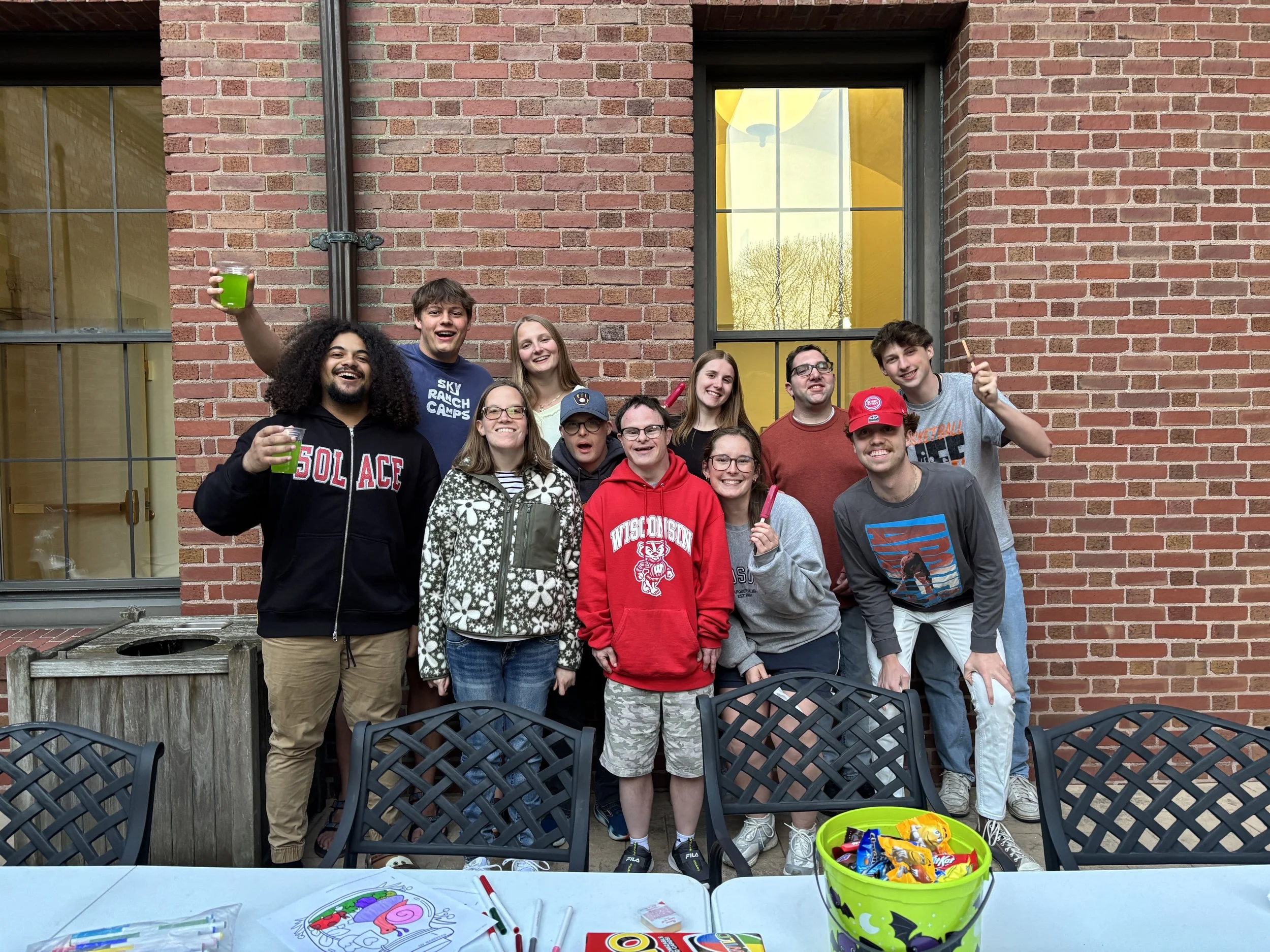 New Friends club party members smiling for picture