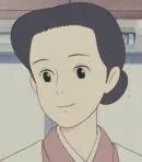 Anime girl with dark hair pulled back, wearing a pink top