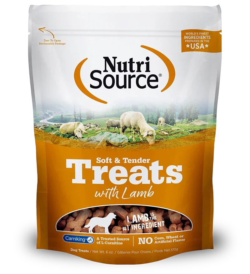 NutriSource Soft & Tender Dog Treats with lamb. 14 oz Pack