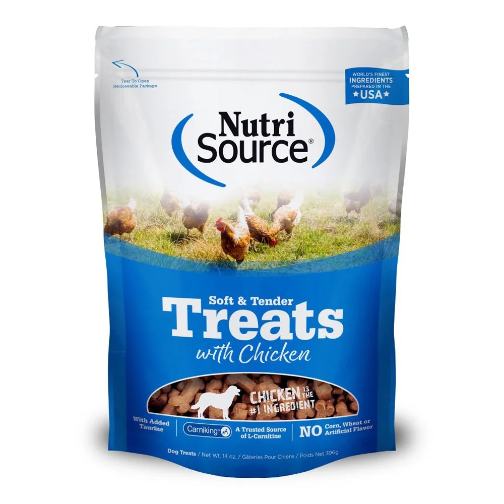 NutriSource Soft & Tender Dog Treats with Chicken. 14 oz