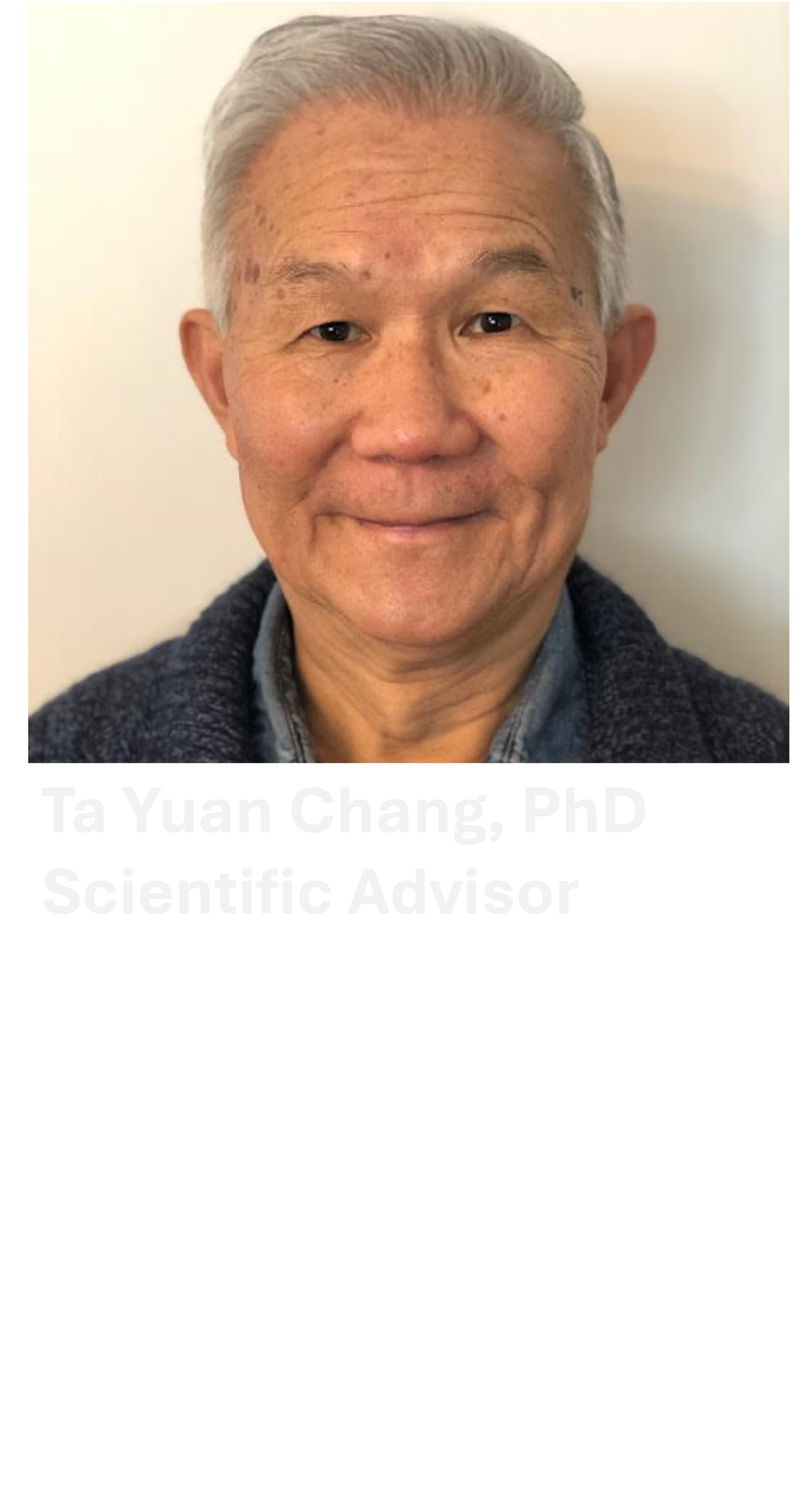 Headshot of TY Chang, PhD, with text describing him as a leader in the ACAT1 (SOAT1), cholesterol metabolism, and Alzheimer's disease fields.