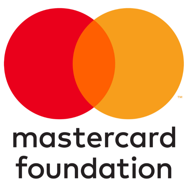 Mastercard logo with overlapping red and orange circles above the text 'mastercard foundation' in black.