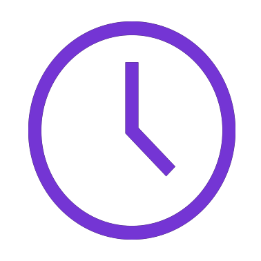 Clock icon representing access to previously saved Spaces audio and video.