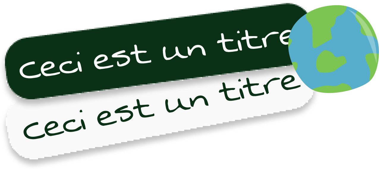 Illustration featuring two speech bubbles with placeholder text and an image of Earth.