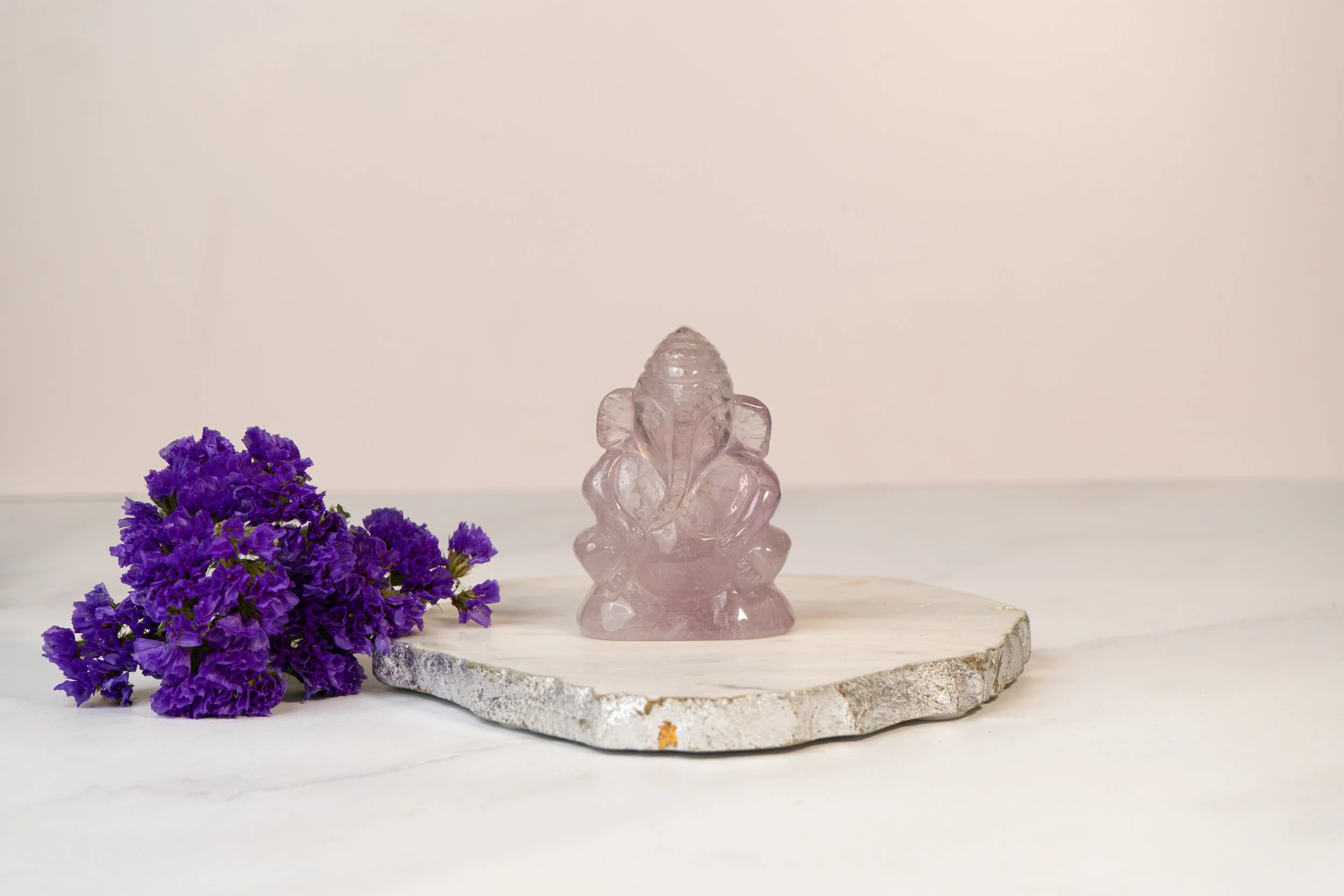 Amethyst (Candy light Amethyst color) Ganesha Statue