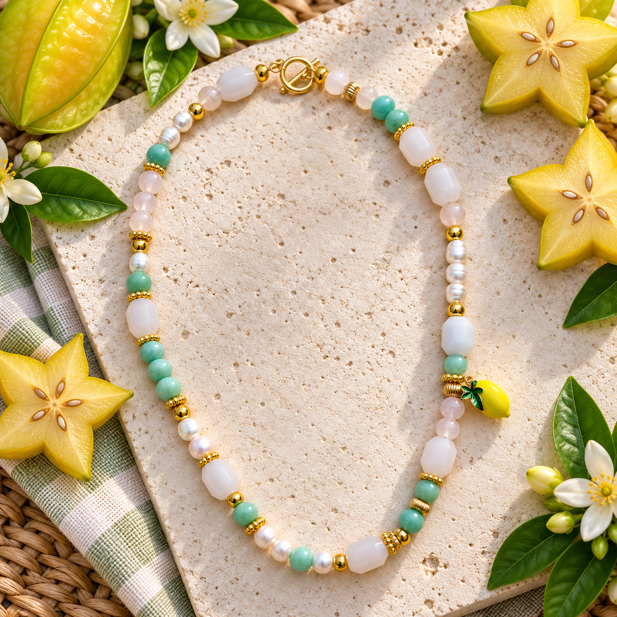 Tropical Starfruit Beaded Necklace.png