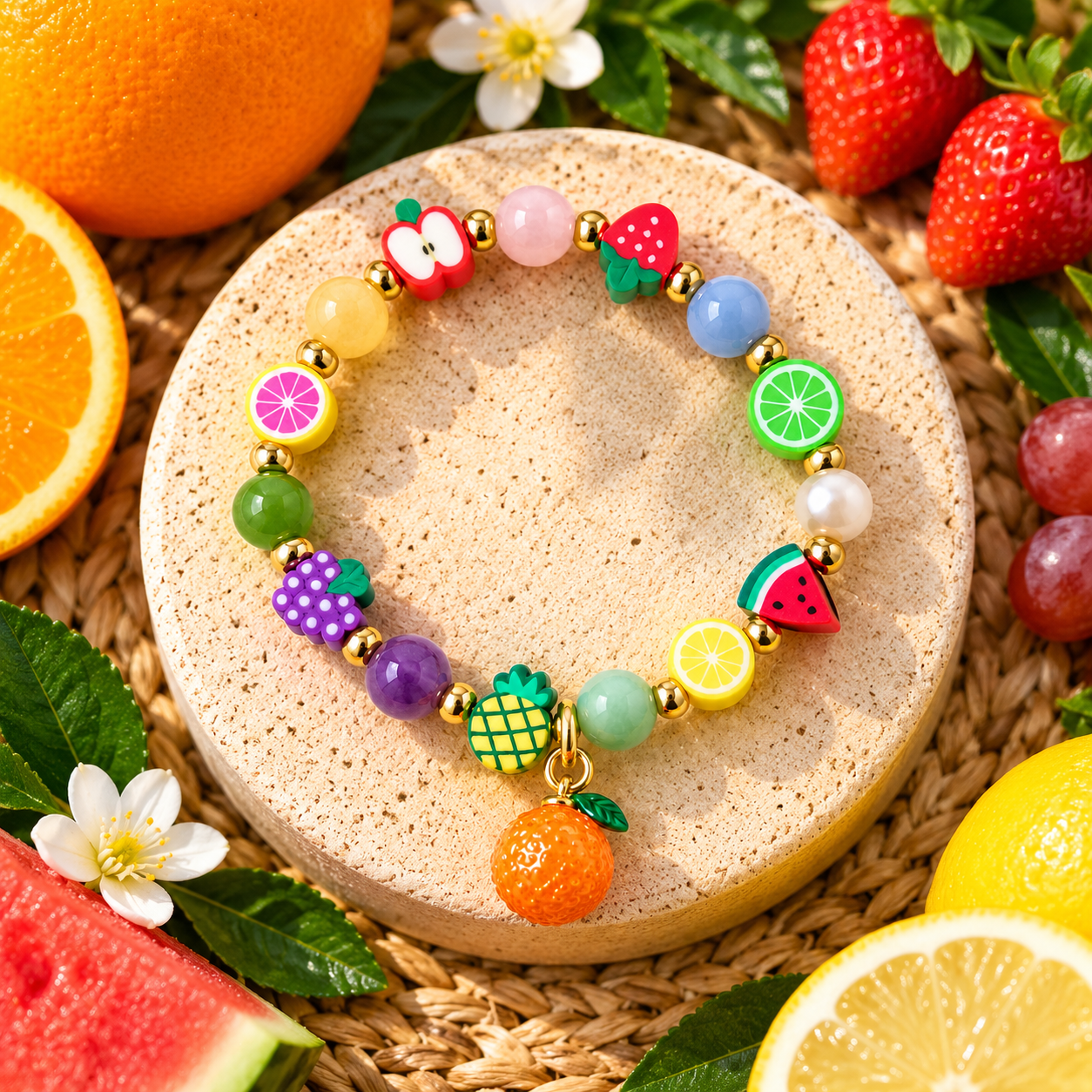 Tropical Fruit Charm Bracelet Display.png