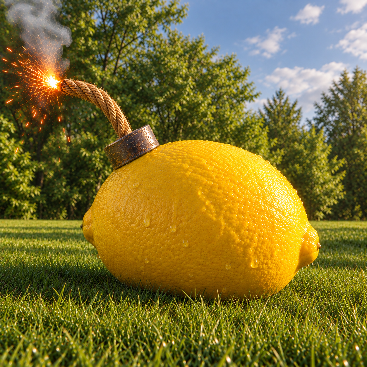 Sparking Lemon Bomb on Sunlit Grass.png