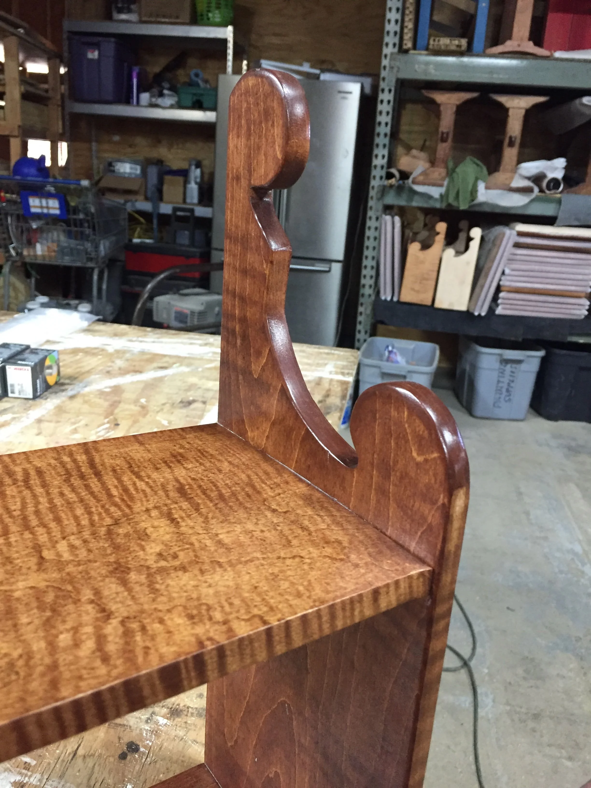 Curly maple shelf