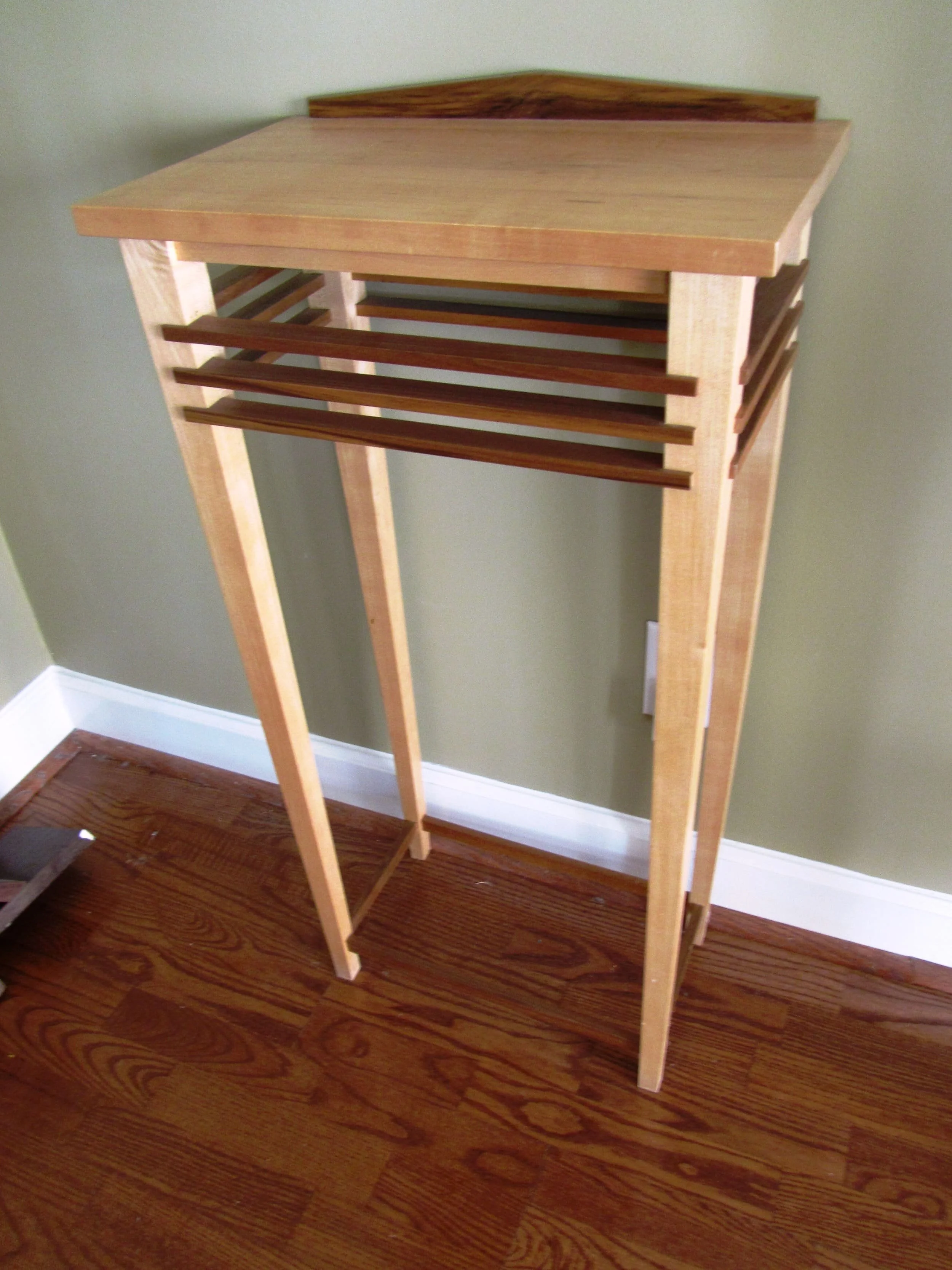 3 stripe table - maple and walnut