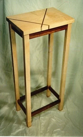 pedestal table - maple and walnut