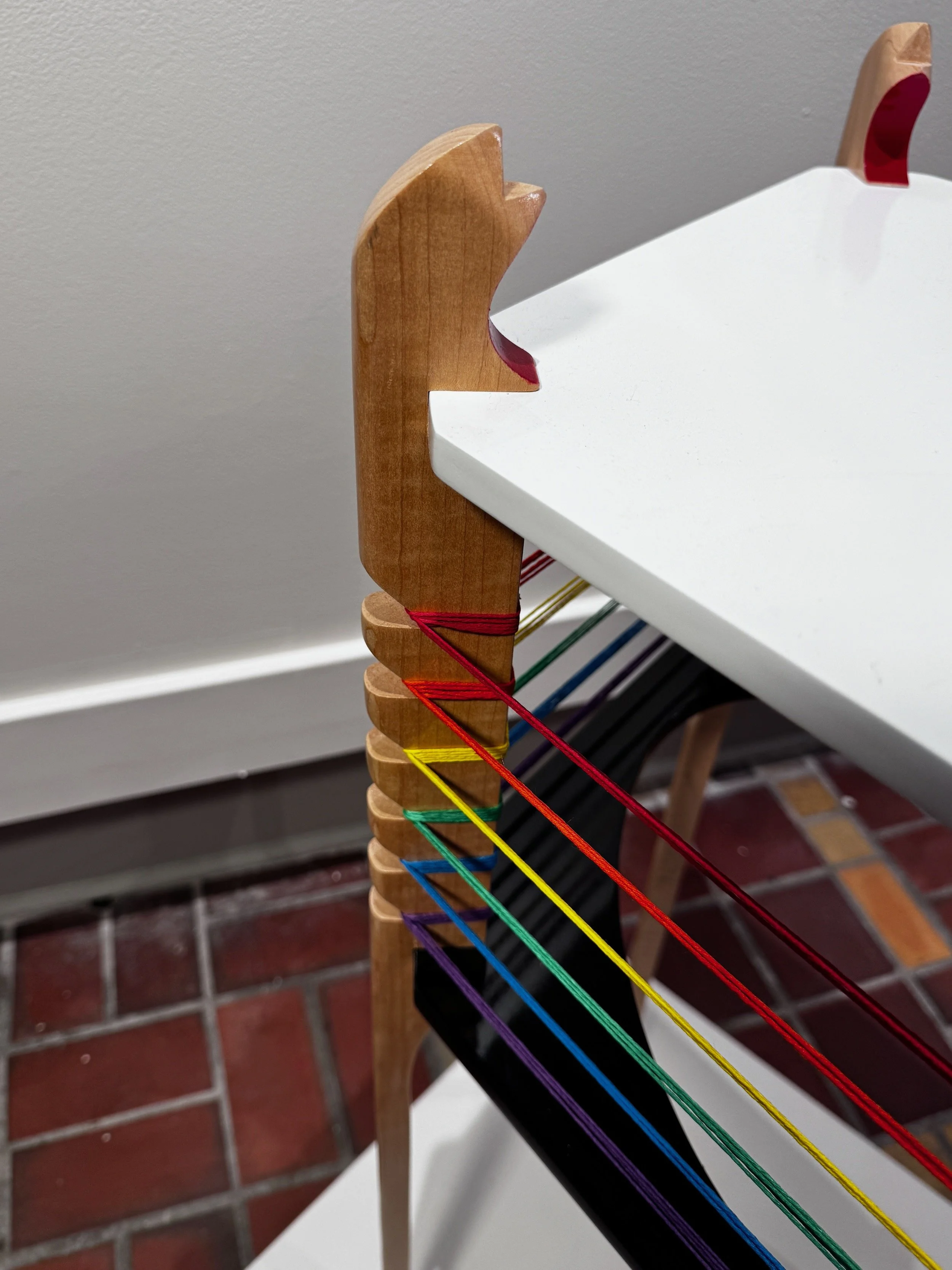 corner detail - the strings that hold the table together