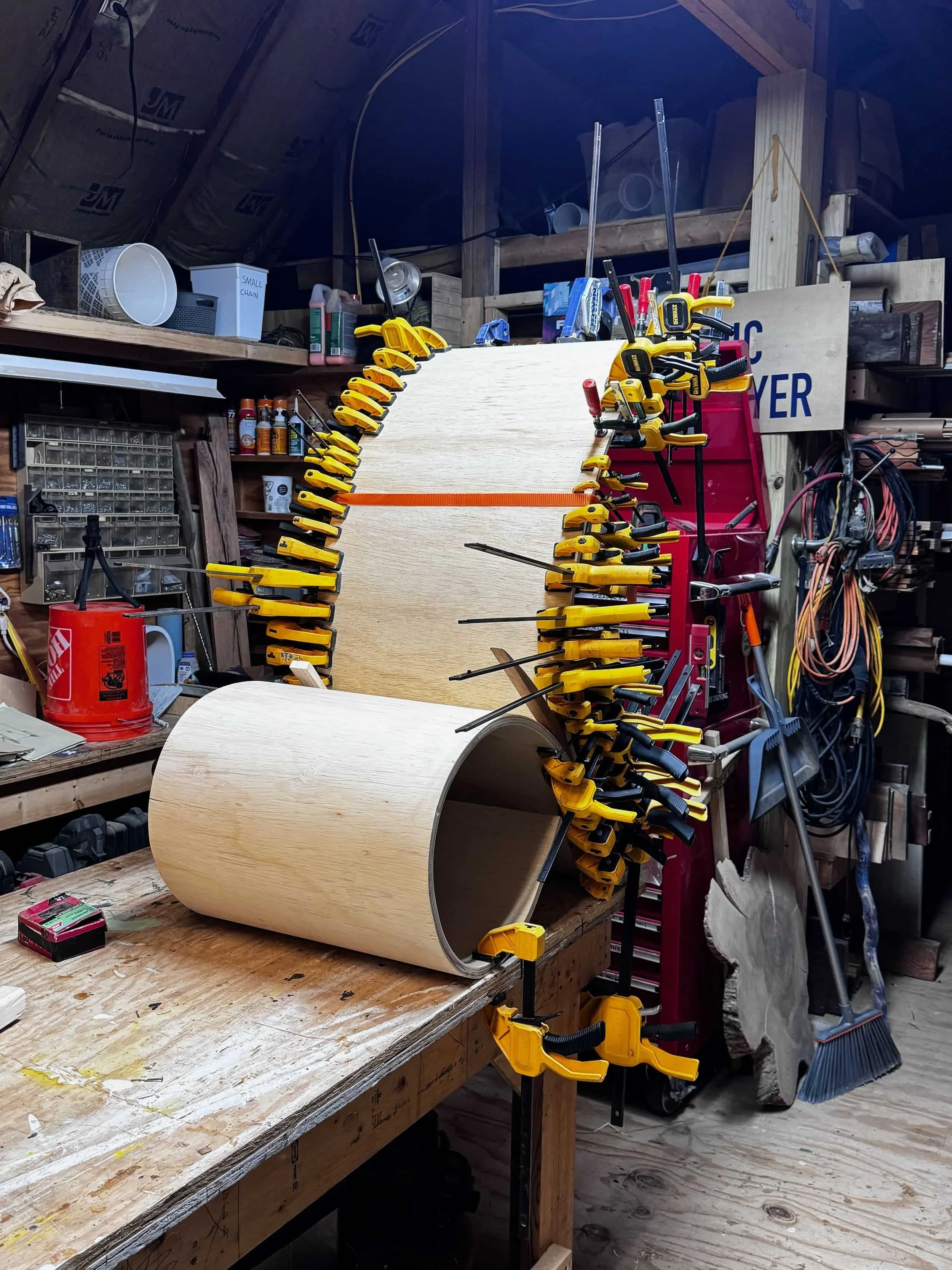Second stage of the glue-up