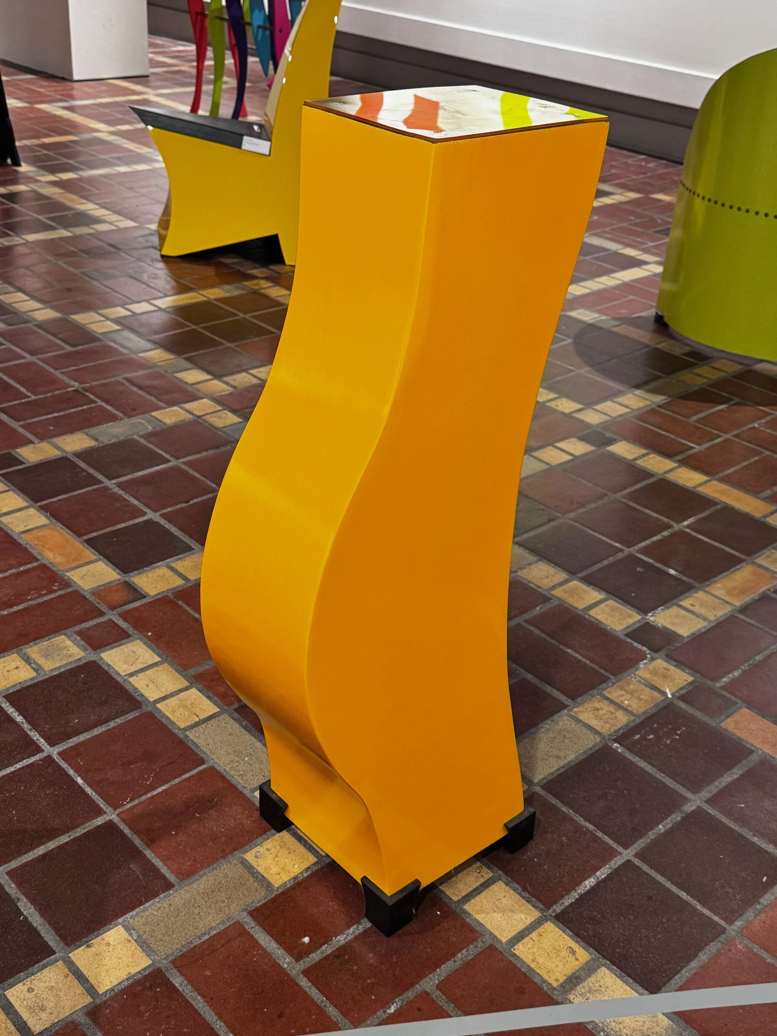 Figure Pedestal, bent plywood and polyacrylic