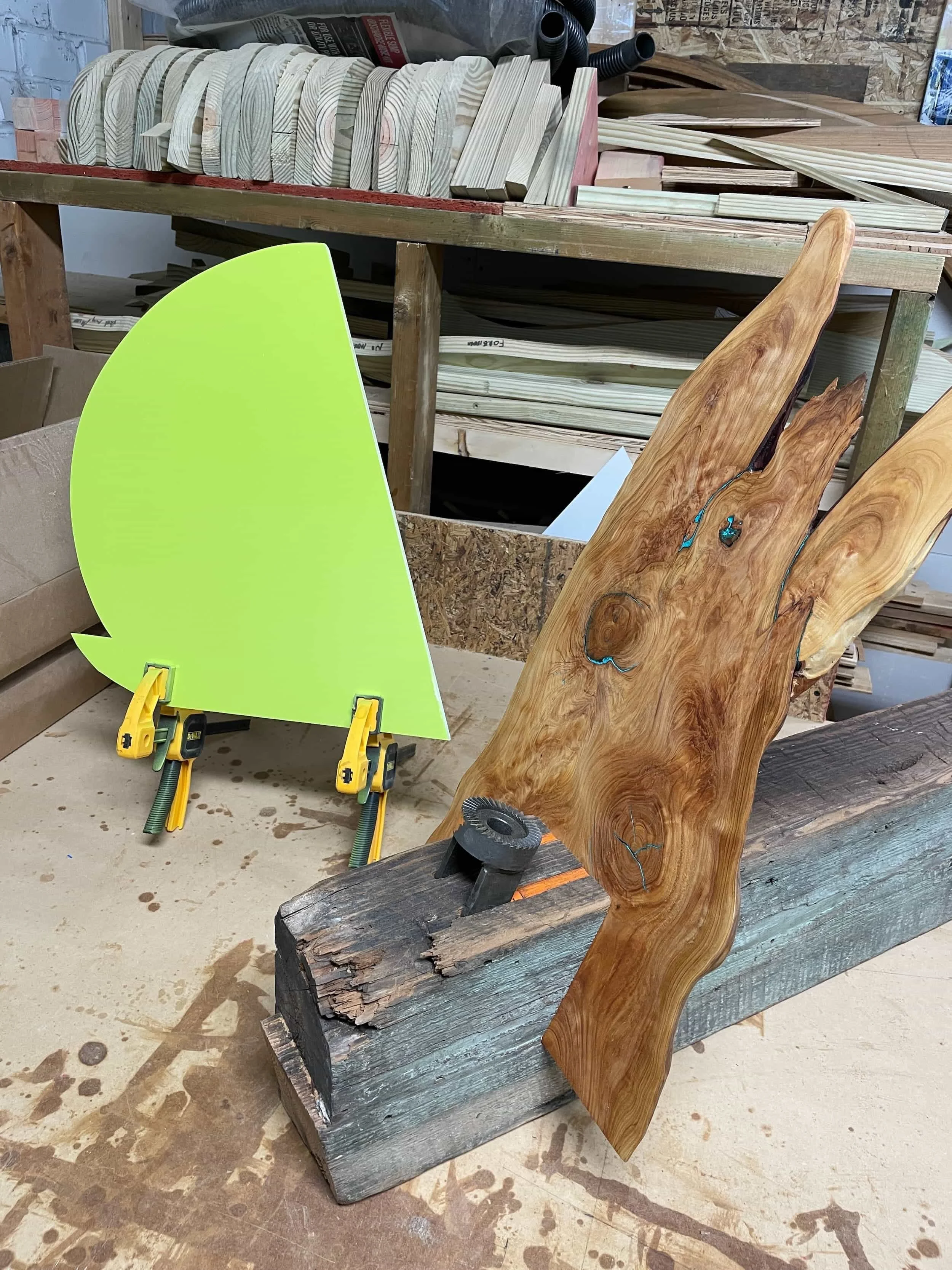 pre-assembly - extira, cypress,, reclaimed timber