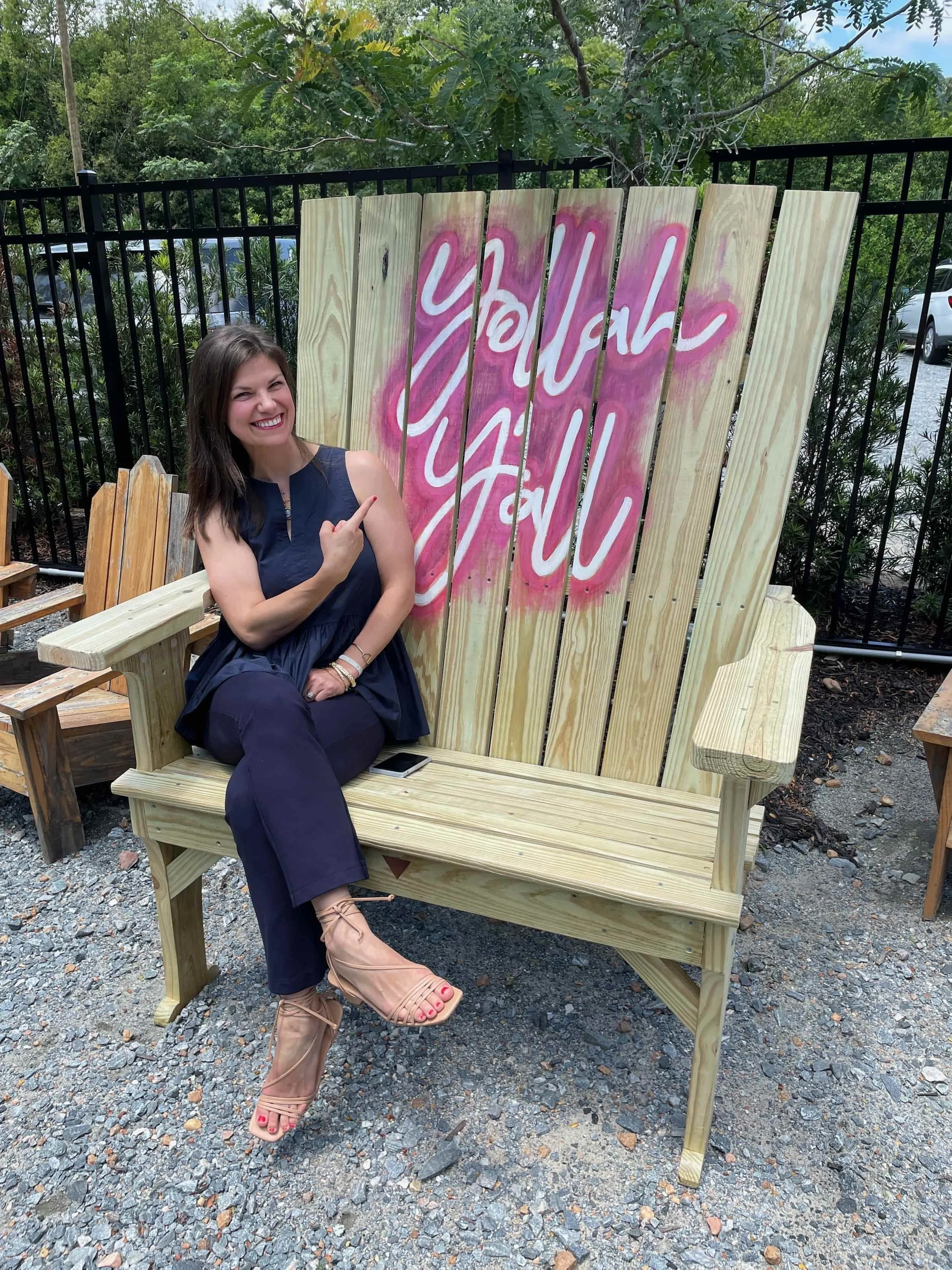 large "Adirondack-style" bench - Yollah Restaurant