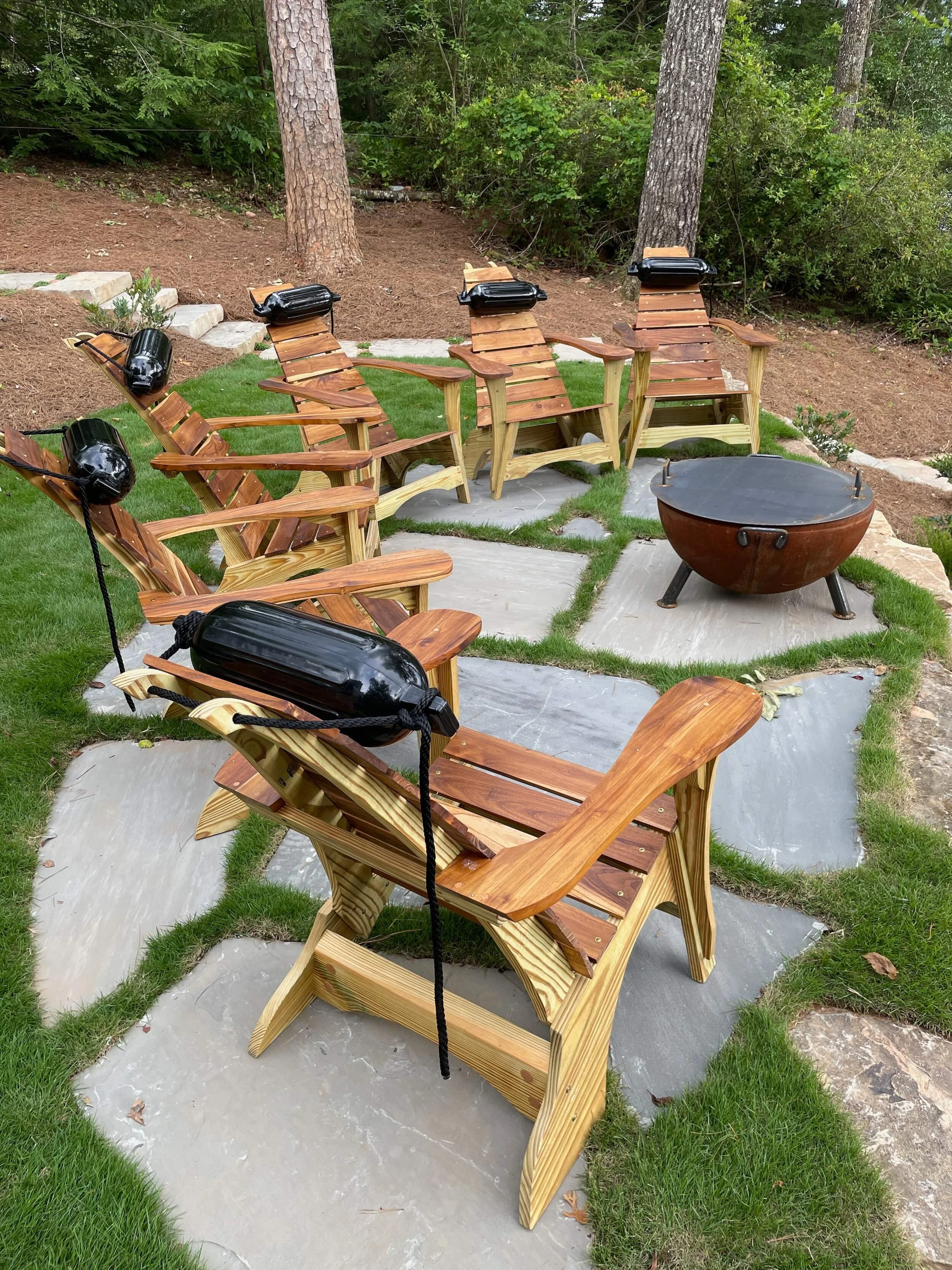 a grouping of six chairs