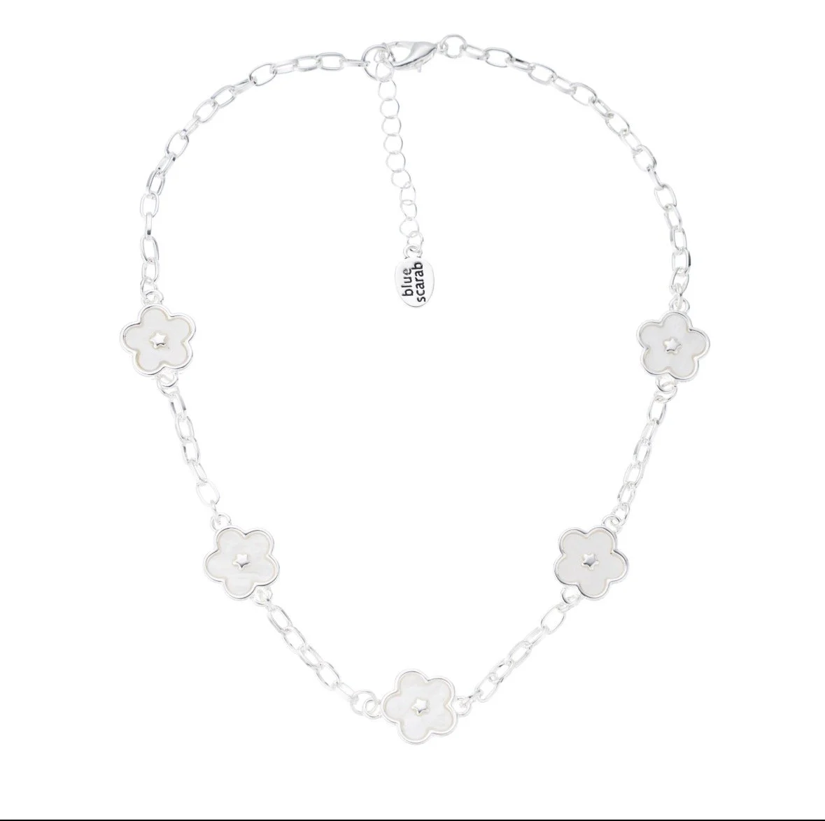 Silver Daisy Necklace (35cm)