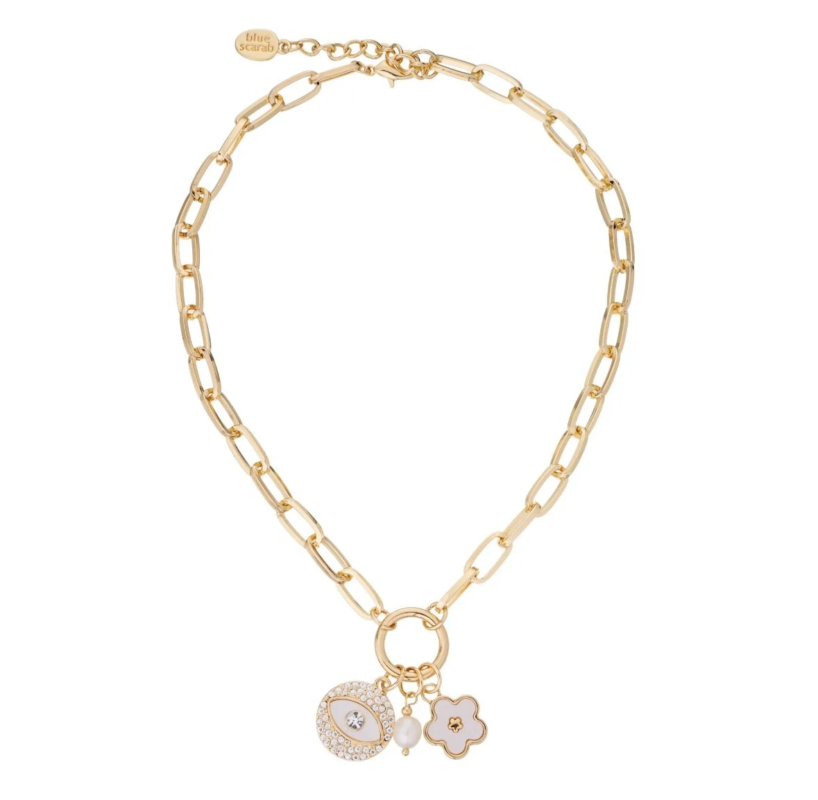 Gold Eye Gem Necklace (40cm)