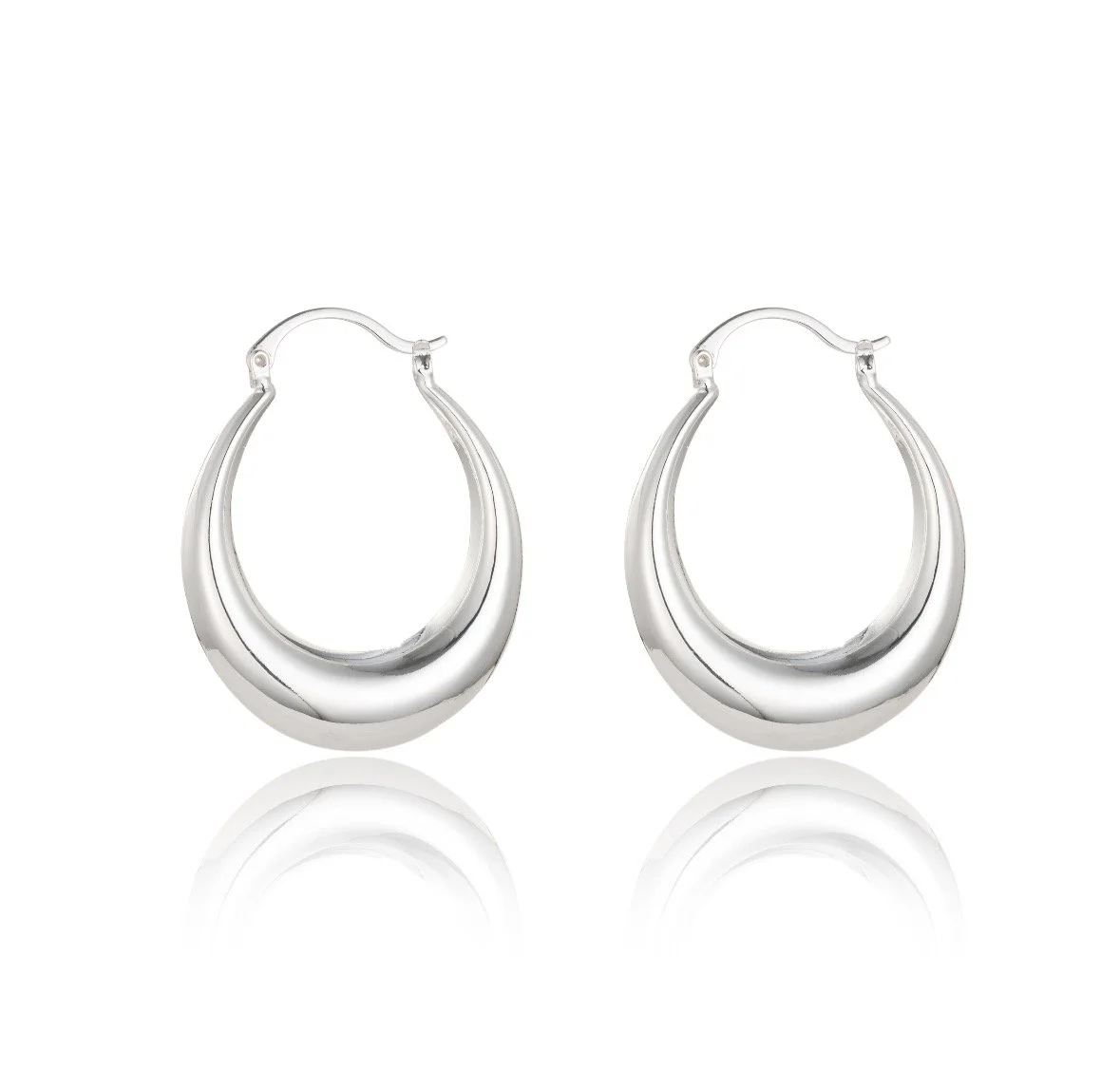 Silver Hoop Earrings (4cm)