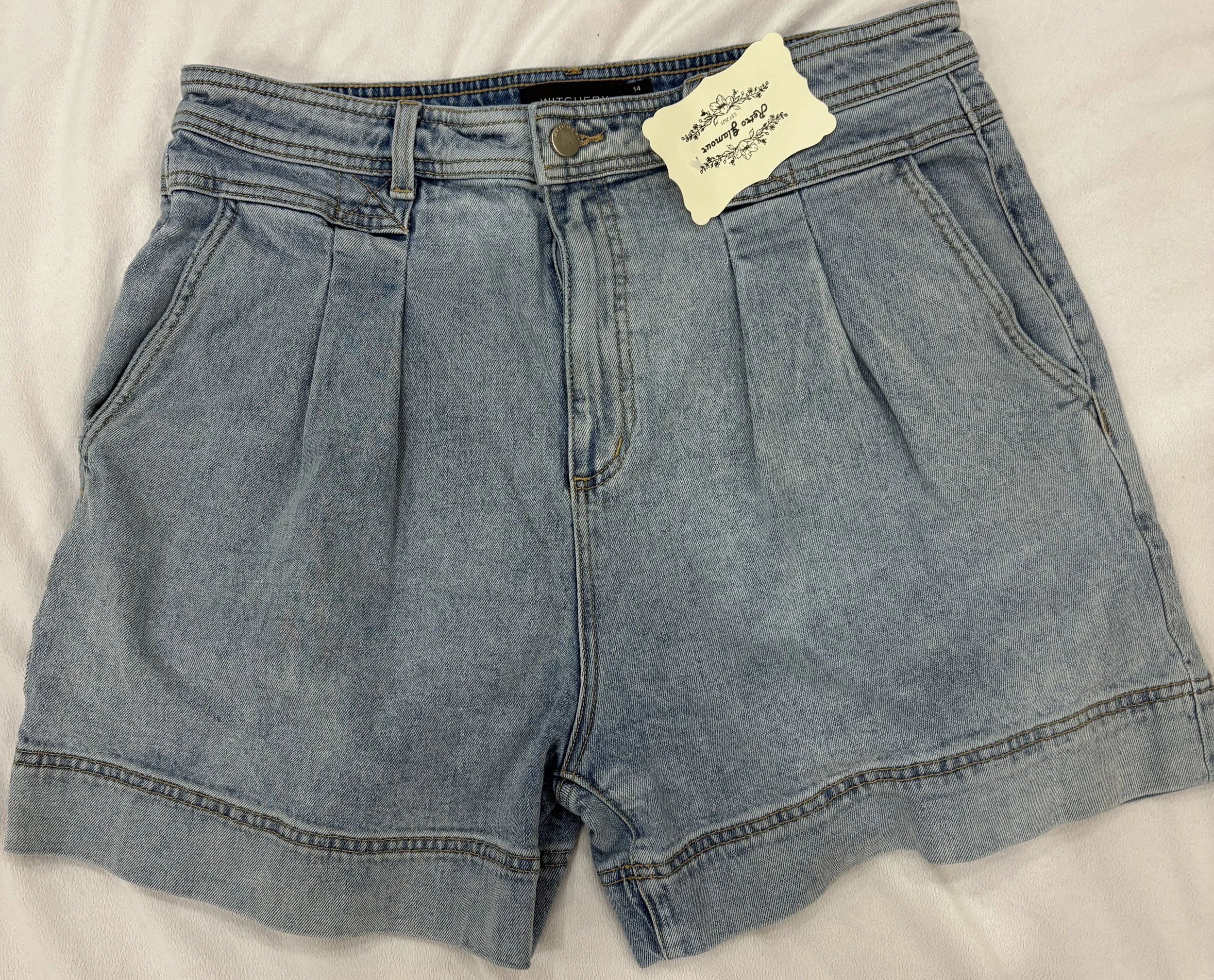 Pleated Denim Short (14)
