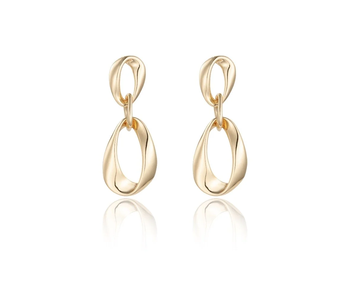 Gold Twist Drop Earrings