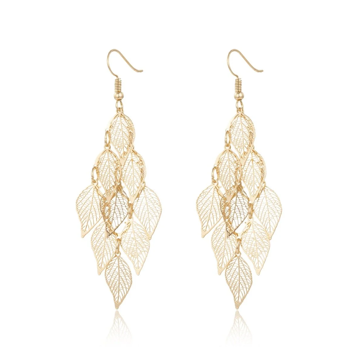 Gold Leaf Drop Earrings