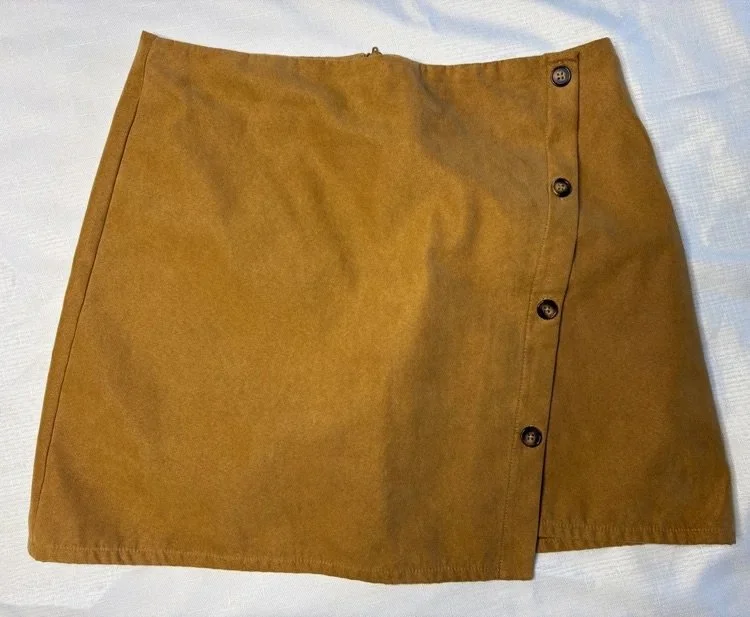 Suede Wrap Mini Skirt (14)