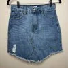Denim  Dip Hem Skirt (8)