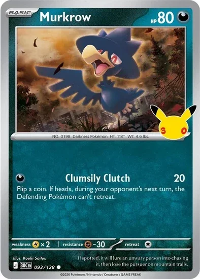 30th Celebration Murkrow 093/128