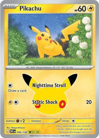 Pikachu Rare 30th Celebration 23/30