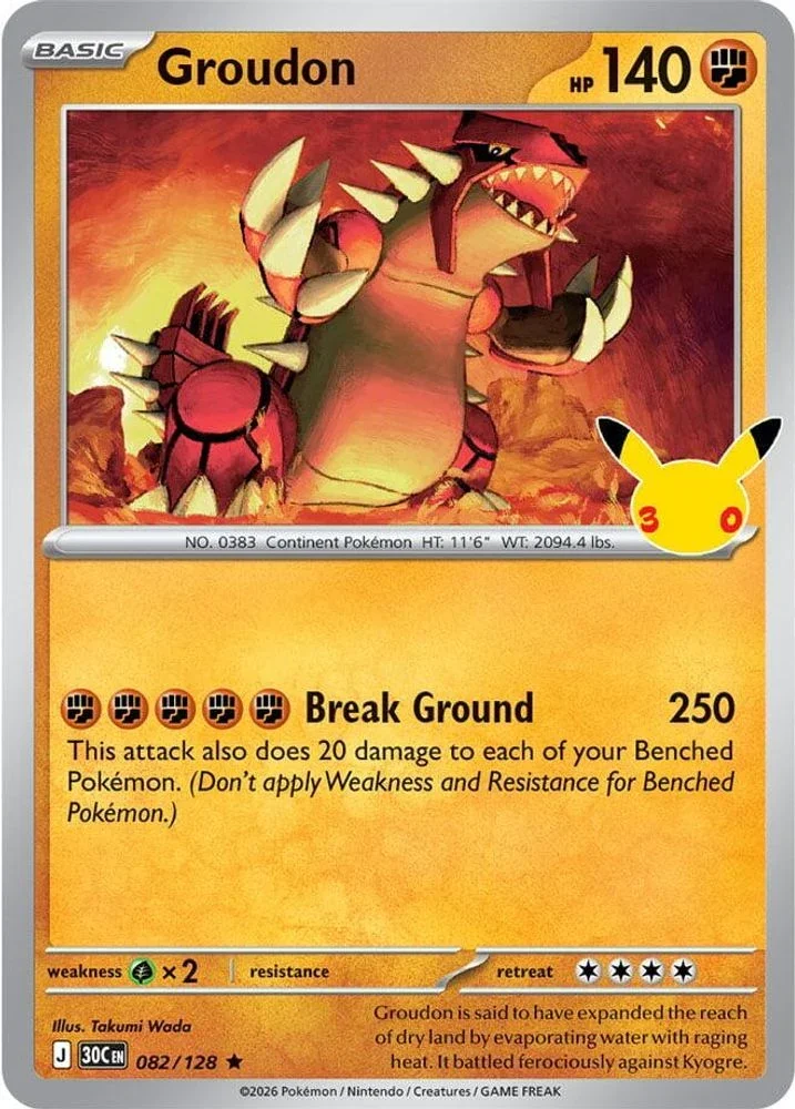 30th Celebration Groudon 082/128