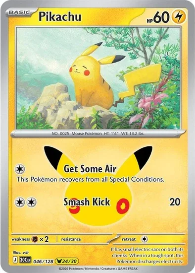 Pikachu Rare 30th Celebration 24/30