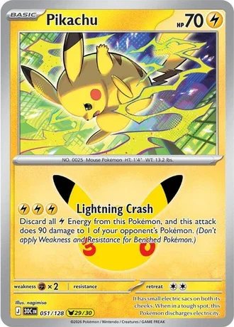 Pikachu Rare 30th Celebration 29/30