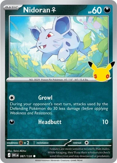 30th Celebration Nidoran 087/128