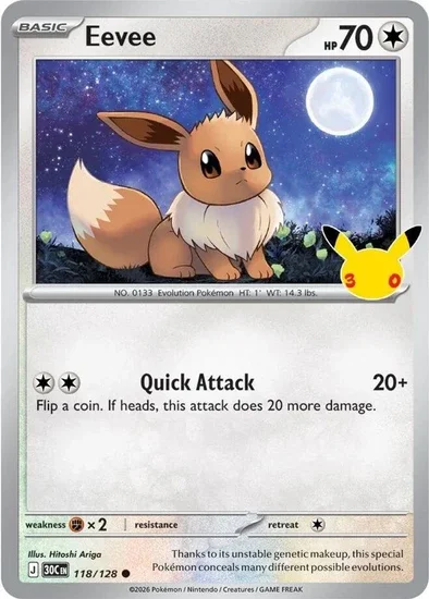 30th Celebration Eevee 118/128
