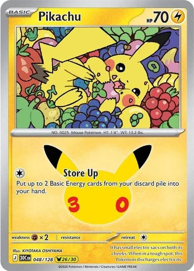 Pikachu Rare 30th Celebration 26/30