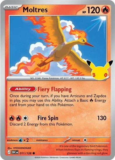 30th Celebration Moltres 011/128