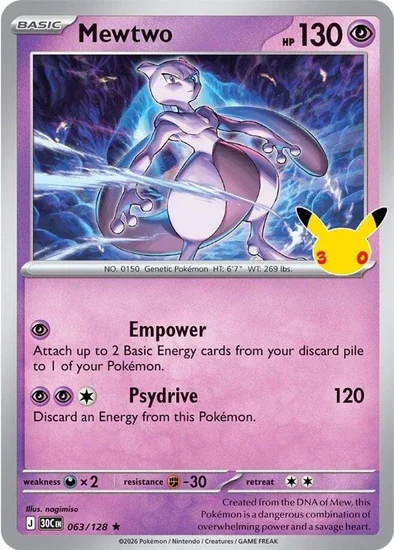 30th Celebration Mewtwo 063/128