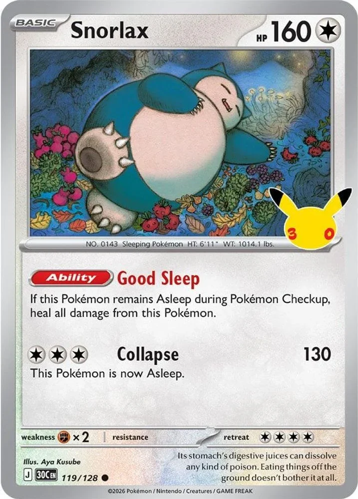 30th Celebration Snorlax 119/128