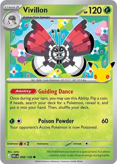30th Celebration Vivillon 008/128