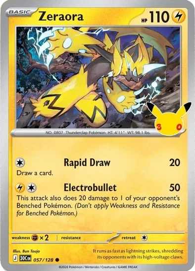 30th Celebration Zeraora 057/128