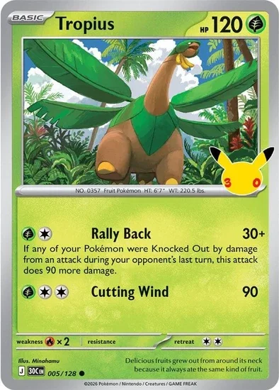 30th Celebration Tropius 005/128