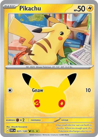 Pikachu Rare 30th Celebration 09/30